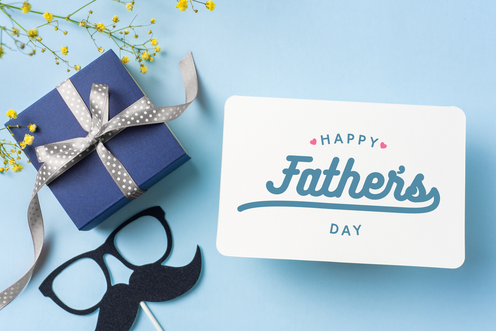 Top View of Fathers Day Concept with Copy Space